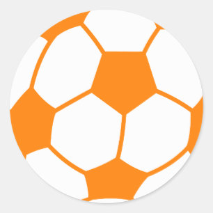 Sticker Rond Football orange et blanc