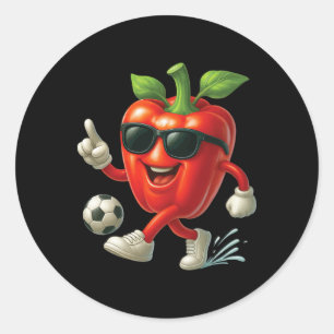 Sticker Rond Football Poivron