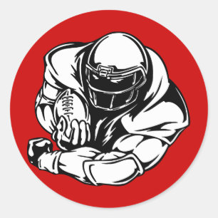 STICKER ROND FOOTBALL QUARTERBACK LINEBACKER SPORTS ATHLÉTIQUES