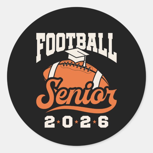 Sticker Rond Football Senior Class of 2026 Graduating  (Devant)