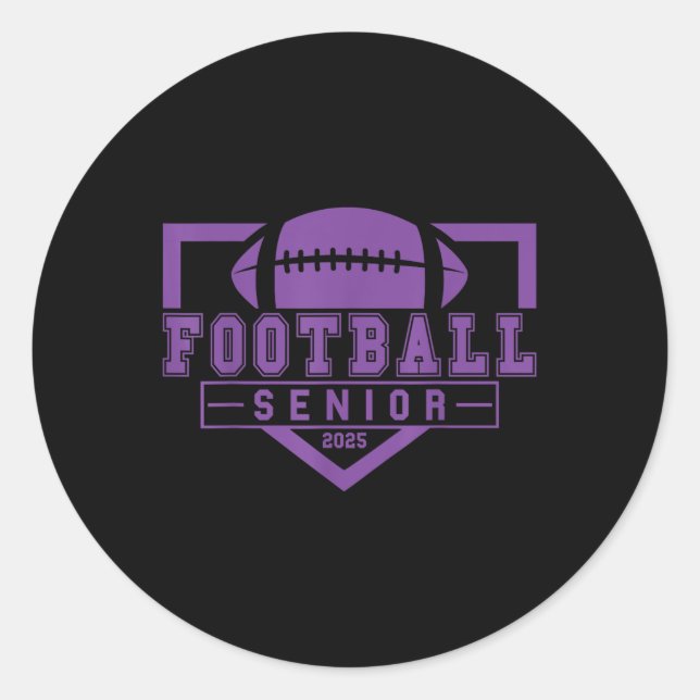 Sticker Rond Football Senior Night Football Senior 2025 Graduat (Devant)