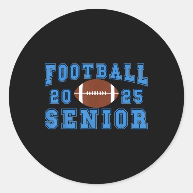Sticker Rond Football Senior Night Football Senior 2025 Graduat (Devant)