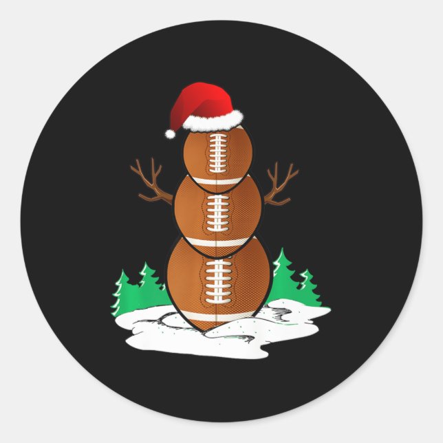 Sticker Rond Football Snowman Balls Noël Pyjama cadeaux Hommes (Devant)