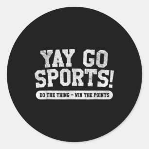 Sticker Rond Football Soccer Basketball Team Fun Yay Go Sports