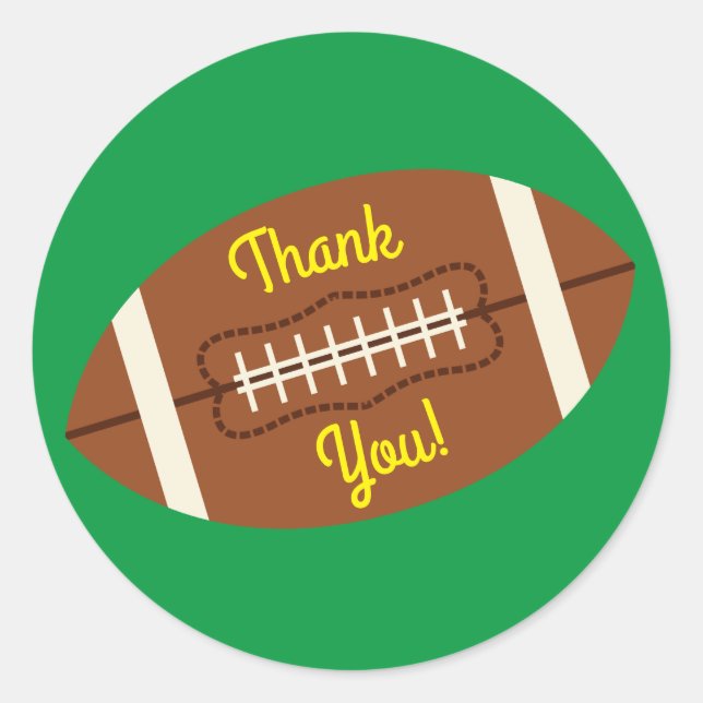 Sticker Rond Football Sports Anniversaire Merci (Devant)