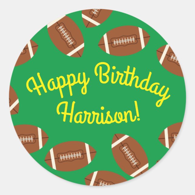 Sticker Rond Football Sports fête d'anniversaire (Devant)