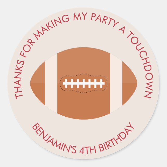 Sticker Rond Football Sports Thème Anniversaire (Devant)
