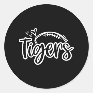 Sticker Rond Football Tigers École Ventilateur Sport Team Spiri