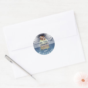 Sticker Rond Football Touchdown Anniversaire Merci