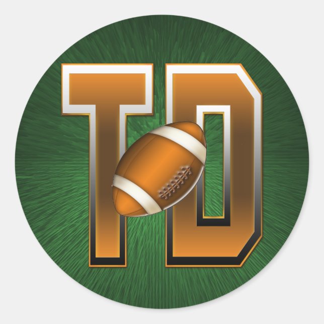 Sticker Rond Football Touchdown TD (Devant)