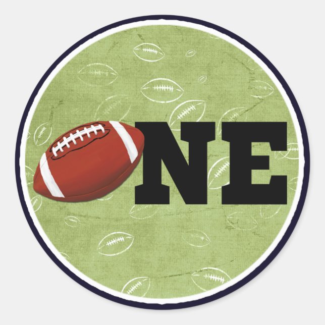 Sticker Rond Football Un premier anniversaire Baby Sports Party (Devant)