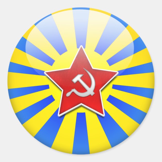 Sticker Rond Force aérienne du drapeau russe (Devant)