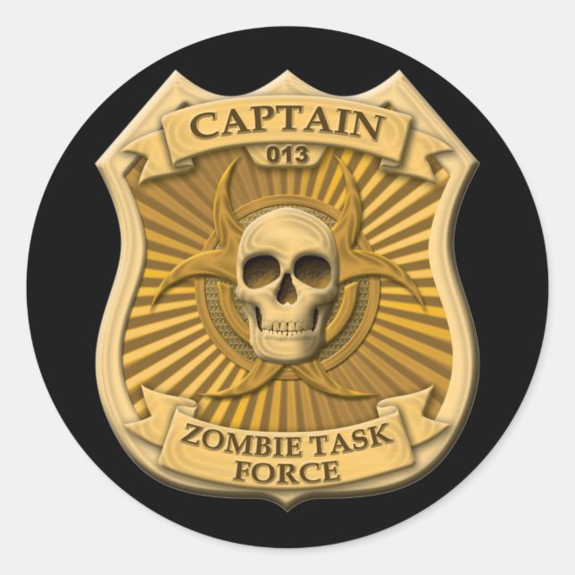 Sticker Rond Force opérationnelle Zombie - Insigne de capitaine (Devant)