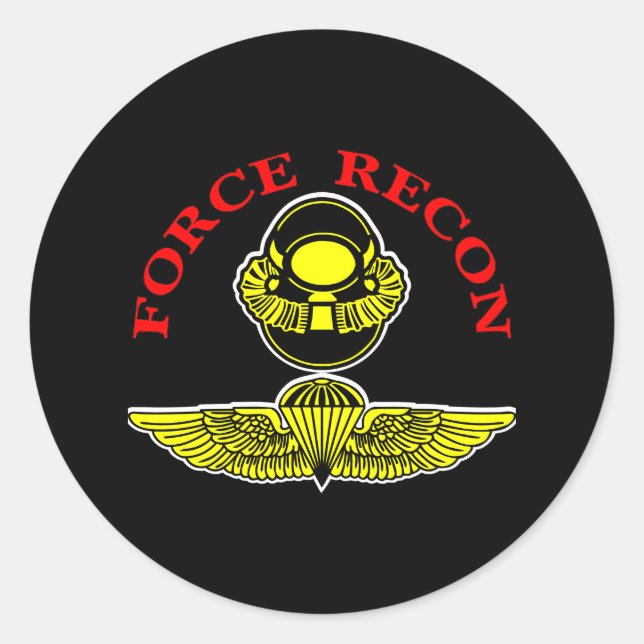 Sticker Rond Force Recon Diver Jumpblack (Devant)