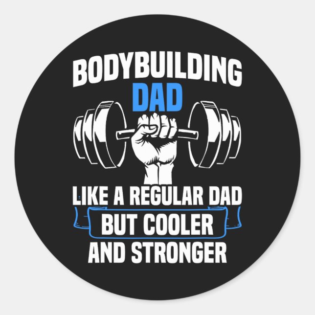 Sticker Rond Force Sport Gymnase Funny Bodybuilding Papa (Devant)