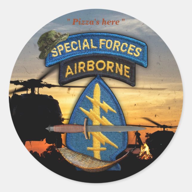Sticker Rond Forces spéciales Green Berets anciens combattants (Devant)