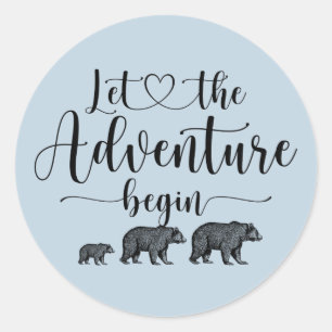 Sticker Rond Forest Adventure Mountains Baby shower Classic