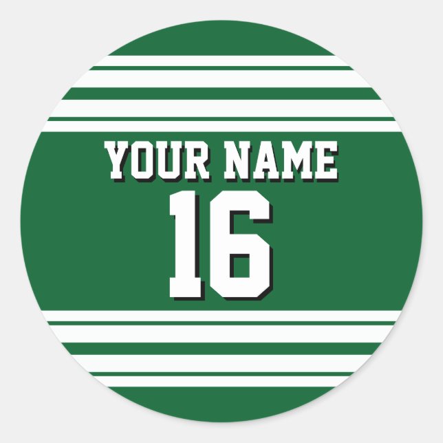 Sticker Rond Forest Green White Team (Devant)