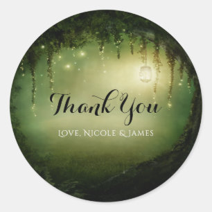 Sticker Rond Forêt enchantée Romantique Mariage rustique Faveur