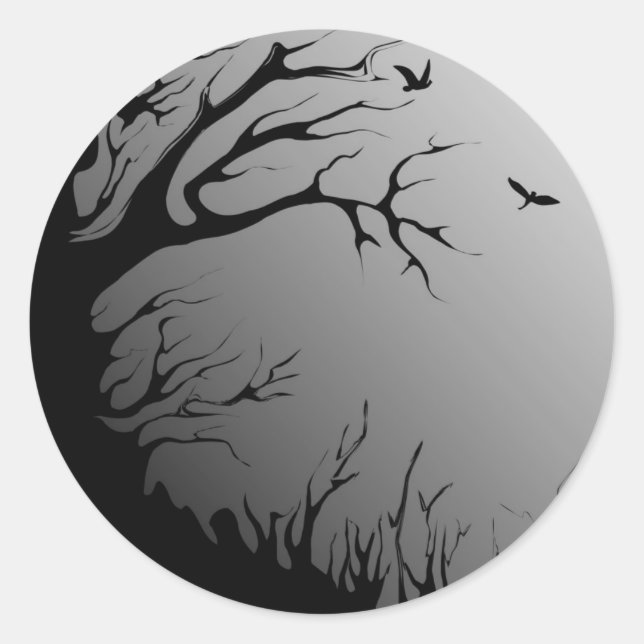 Sticker Rond forêt foncée (Devant)