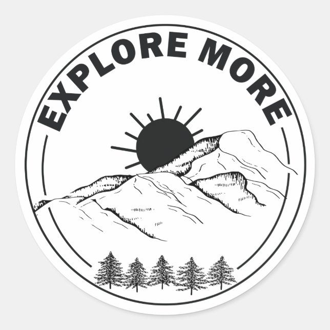 Sticker Rond Forêt minime de pins paysagers (Devant)