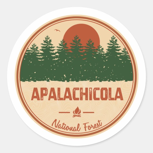 Sticker Rond Forêt nationale d'Apalachicola (Devant)