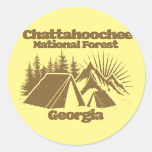 Sticker Rond Forêt nationale de Chattahoochee Géorgie
