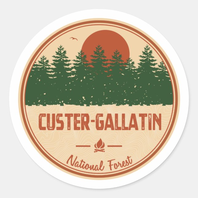 Sticker Rond Forêt nationale de Custer-Gallatin (Devant)
