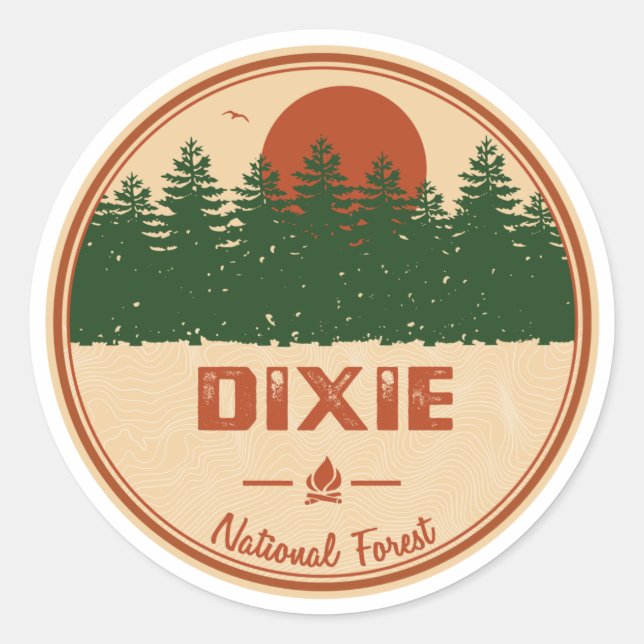 Sticker Rond Forêt nationale de Dixie (Devant)