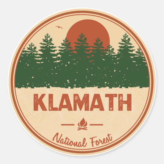 Sticker Rond Forêt nationale de Klamath (Devant)