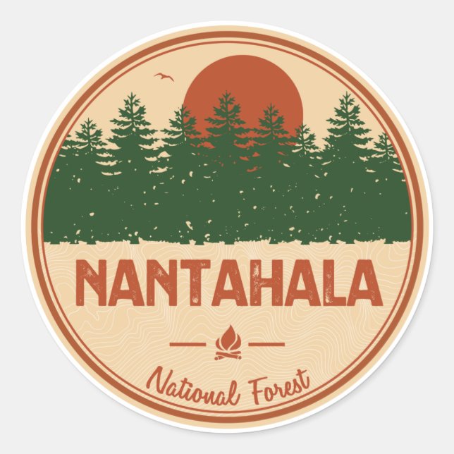 Sticker Rond Forêt nationale de Nantahala (Devant)