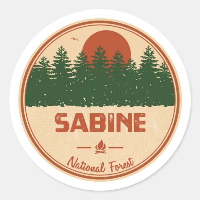 Sticker Rond Forêt nationale de Sabine (Devant)