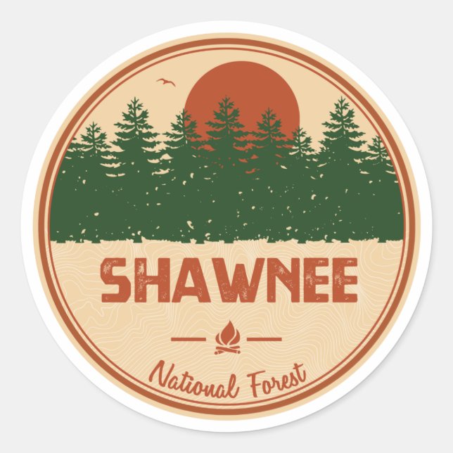 Sticker Rond Forêt nationale de Shawnee (Devant)