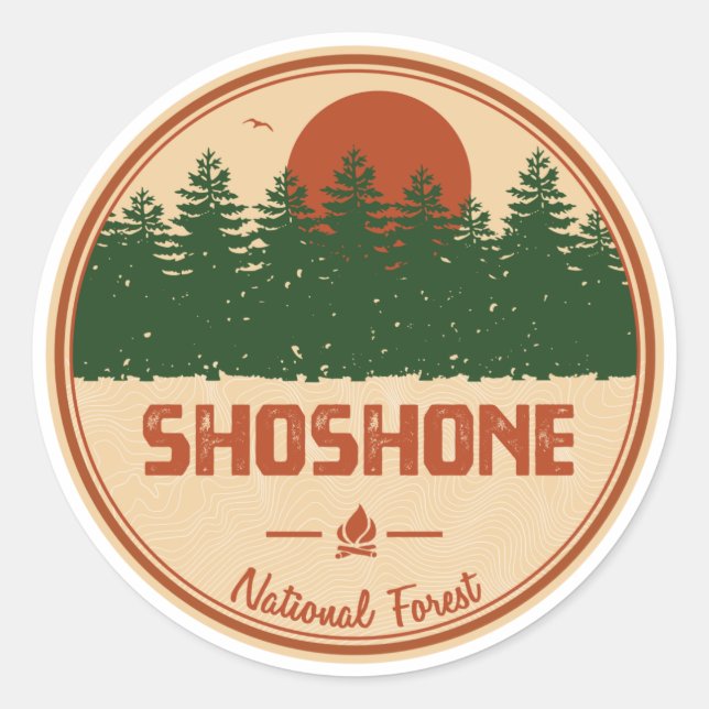 Sticker Rond Forêt nationale de Shoshone (Devant)