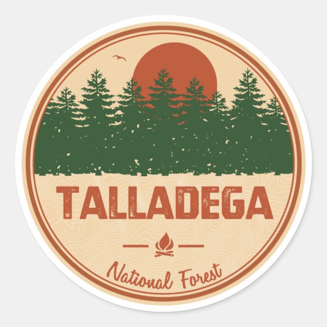 Sticker Rond Forêt nationale de Talladega (Devant)