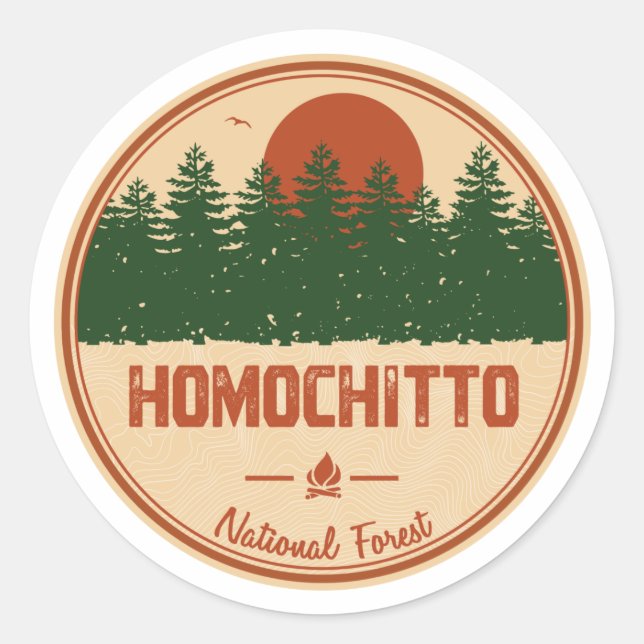 Sticker Rond Forêt nationale d'Homochitto (Devant)