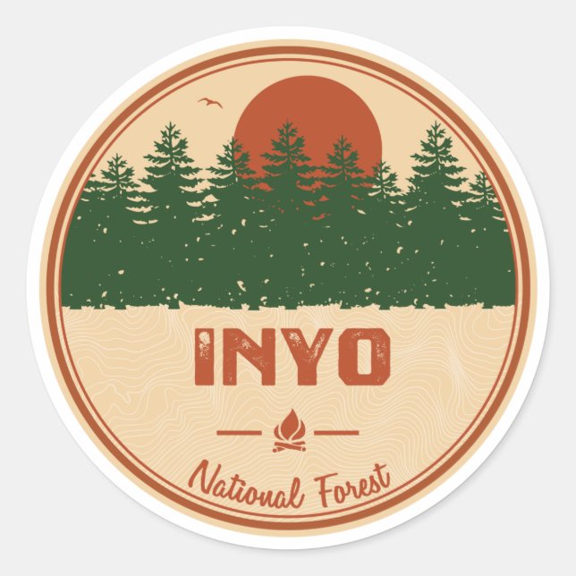 Sticker Rond Forêt nationale d'Inyo (Devant)