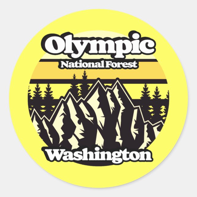 Sticker Rond Forêt nationale olympique, Washington (Devant)