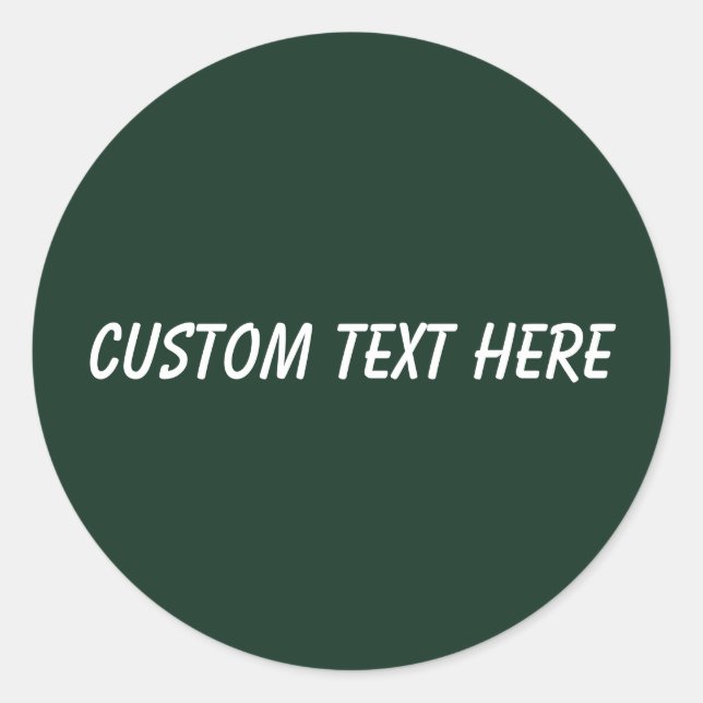Sticker Rond Forêt solide vert foncé (Devant)