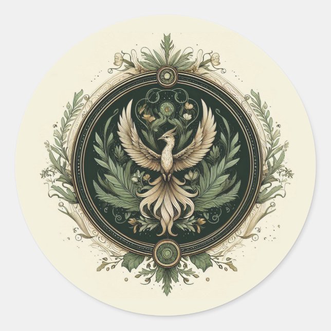 Sticker Rond Forêt vintage enchantée (Devant)