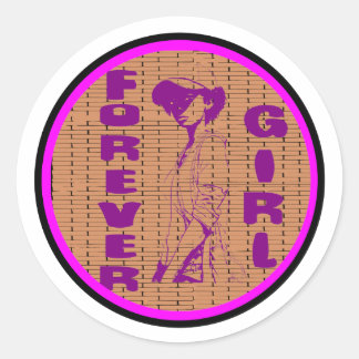 Sticker Rond Forever Girl