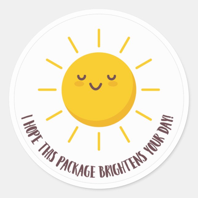 Sticker Rond Forfait Sun Illustrated Design Small Business (Devant)