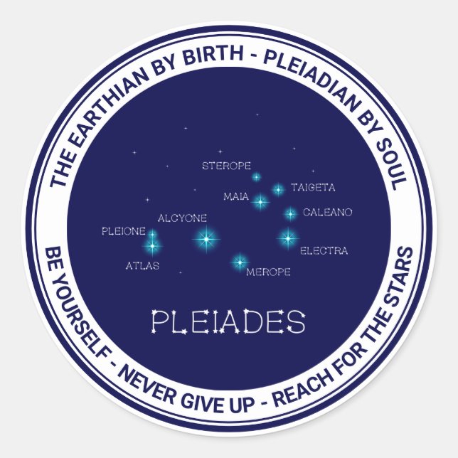Sticker Rond Formation de l'hémisphère nord Pleiades Star (Devant)