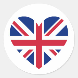 Sticker Rond Forme cardiaque Union Jack