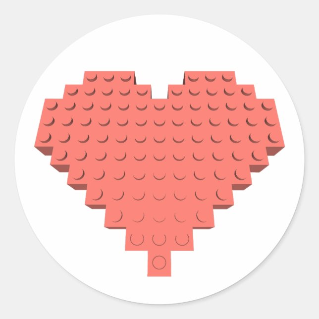 Sticker Rond Forme cardiaque Valentines (Devant)