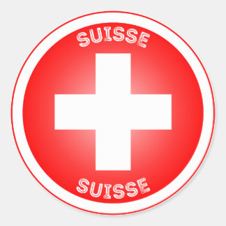 Sticker Rond Forme circulaire suisse Cross Suisse