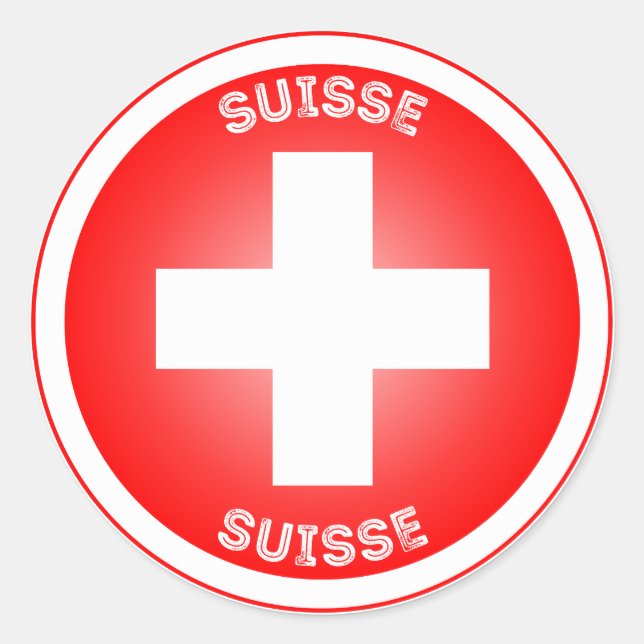 Sticker Rond Forme circulaire suisse Cross Suisse (Devant)