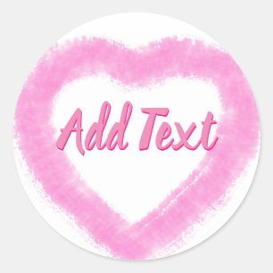 Sticker Rond Forme de coeur de couleur rose délicate