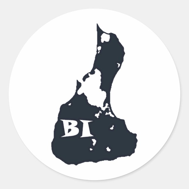 Sticker Rond Forme de l'île BI de bloc (Devant)
