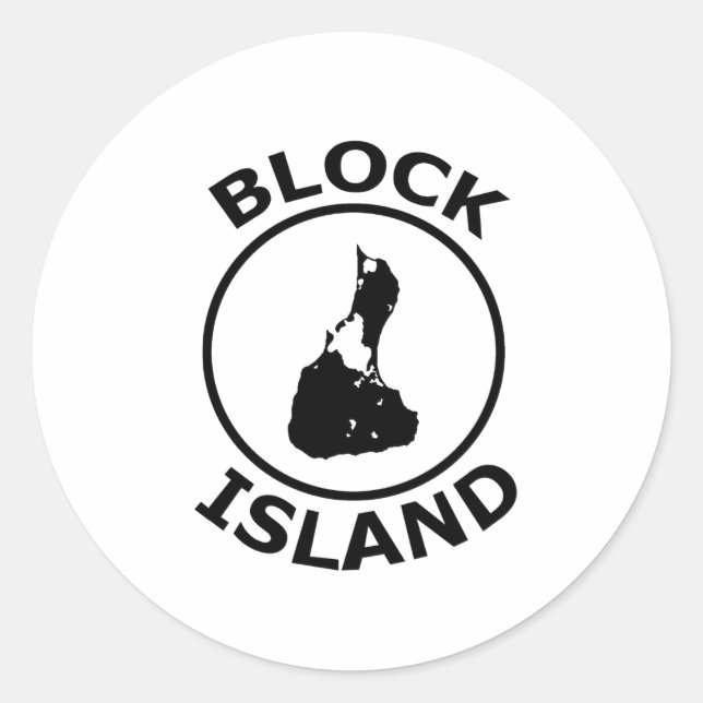 Sticker Rond Forme d'île de bloc à l'intérieur du cercle (Devant)